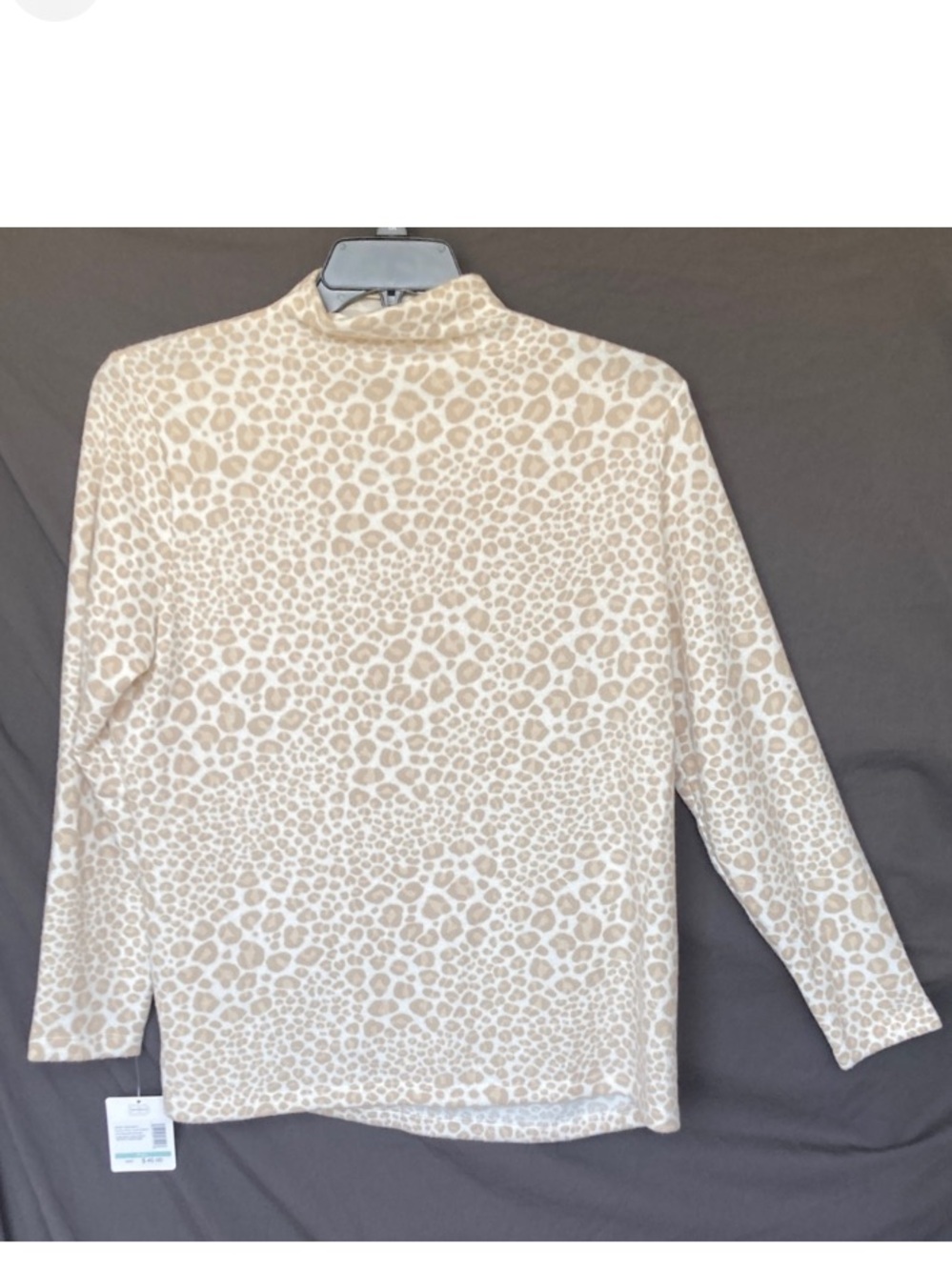 Emily Daniels top mockneck cheetah print animal print neutral PXL - Picture 1 of 15